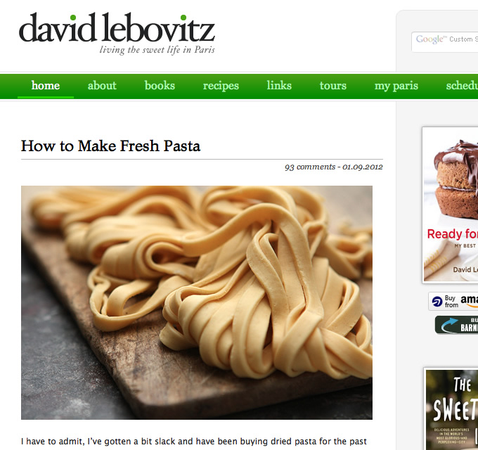 David Lebovitz - Food Blog Design