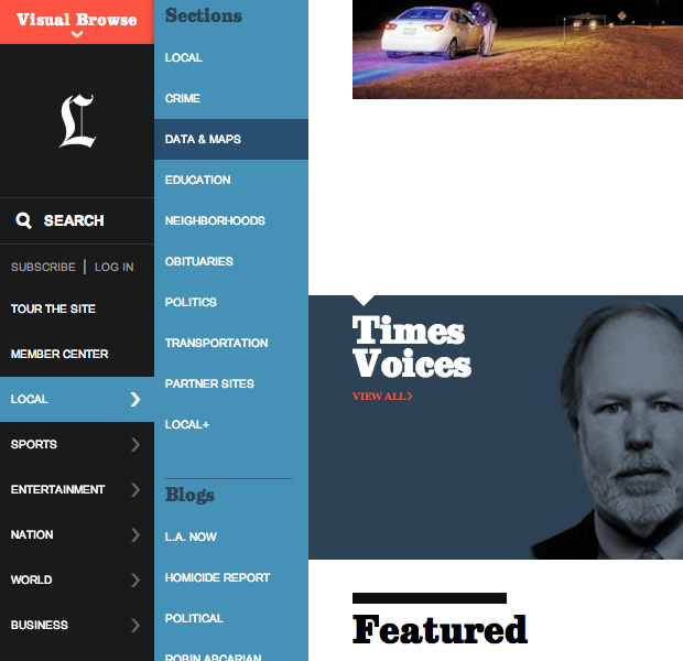 LA Times - navigation