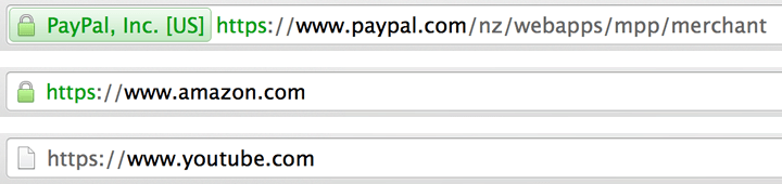 Examples of HTTPs on websites