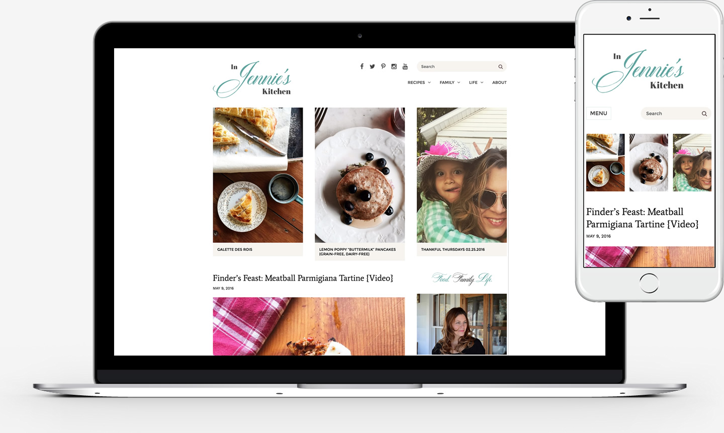 Clean Food theme being used on In Jennie's Kitchen